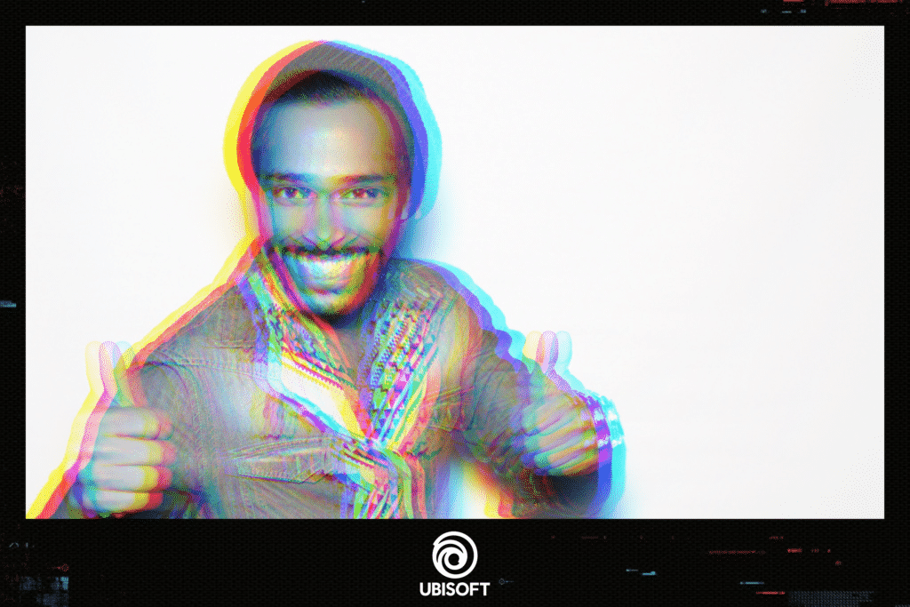 Événement Ubisoft pour la sortie de Watch Dogs: Legion avec une animation photobooth et filtre Glitch Art